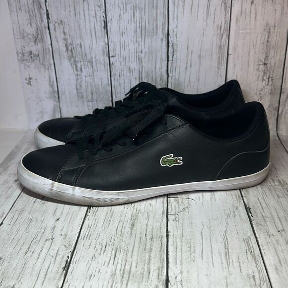 Lacoste Alligator Lerond Black White Leather Sneakers Shoes Men’s Size 13 - Picture 4 of 11